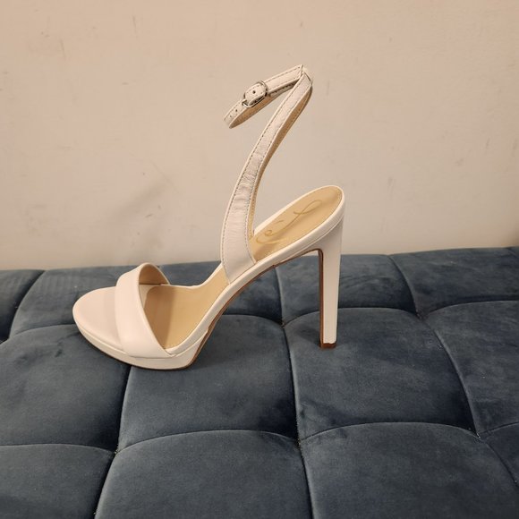 Worn Once - Sam Edelman Jade Ankle Strap Sandal White, size 8.5 - Picture 5 of 10